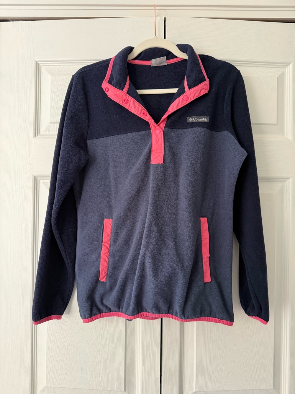 Columbia Navy & Pink Women’s Snap Pullover Fleece